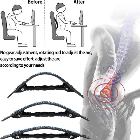 Cileilei Back Stretcher Lower Back Pain Relief Cracker Lumbar Support Massage - Picture 5 of 6
